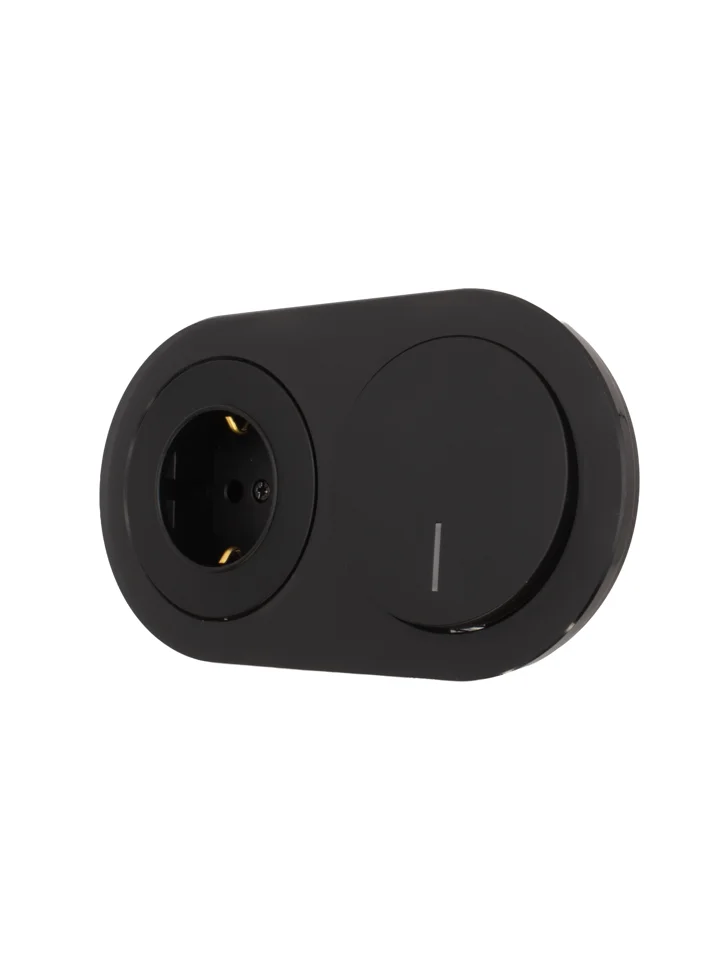 Рамка двухместная горизонтальная Lezard OSEN акриловая черная матовая круглая