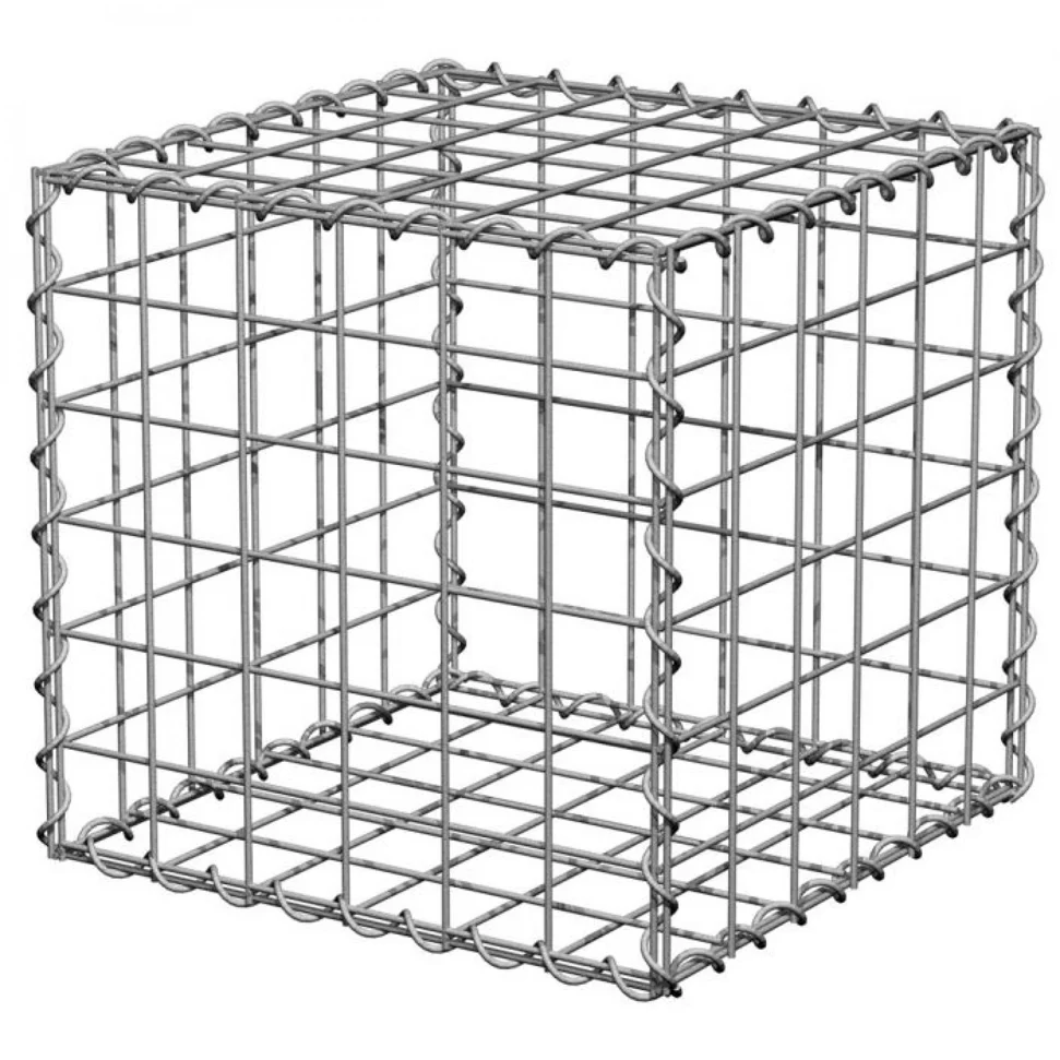 Габион из сетки ячейкой 50х50, оцинкованная проволока 3,8мм, 1000х700х500 со стяжками и сборочными спиралями