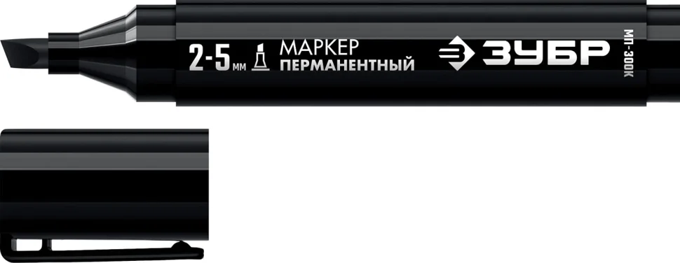 Маркер перманентный ЗУБР ПРОФЕССИОНАЛ МП-300К, 2-5 мм, клиновидный, чёрный