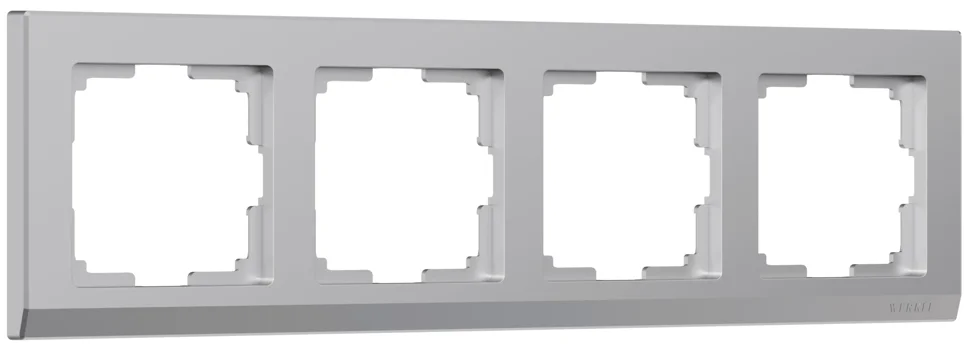 Рамка 4-местная Werkel Stark, серебряная, WL04-Frame-04, W0041806*