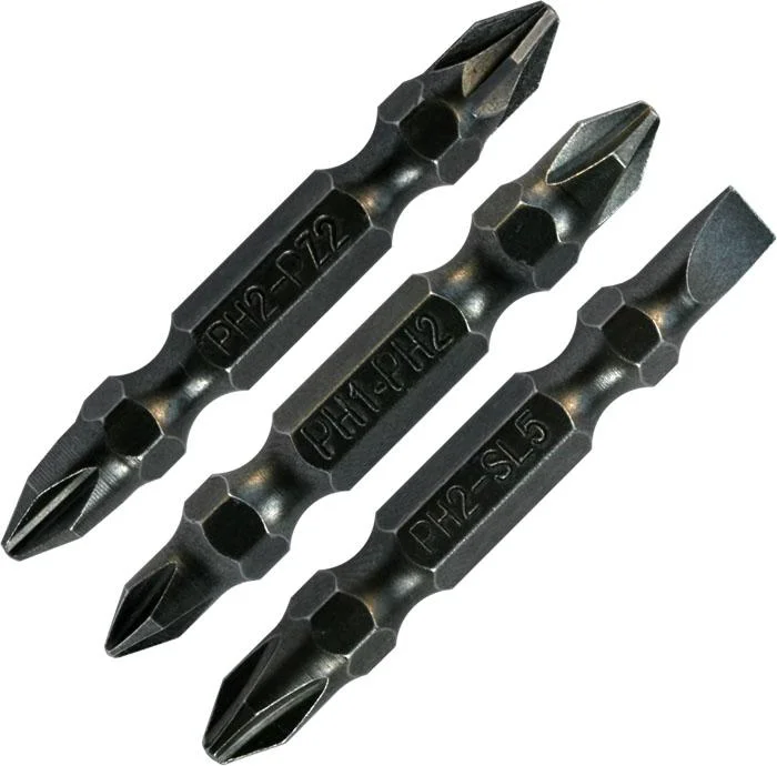 Набор бит 3шт PH2/PZ2, PH2/PH1, PH2/SL0.8-5 50мм, блистер, "Мастер" ПРАКТИКА