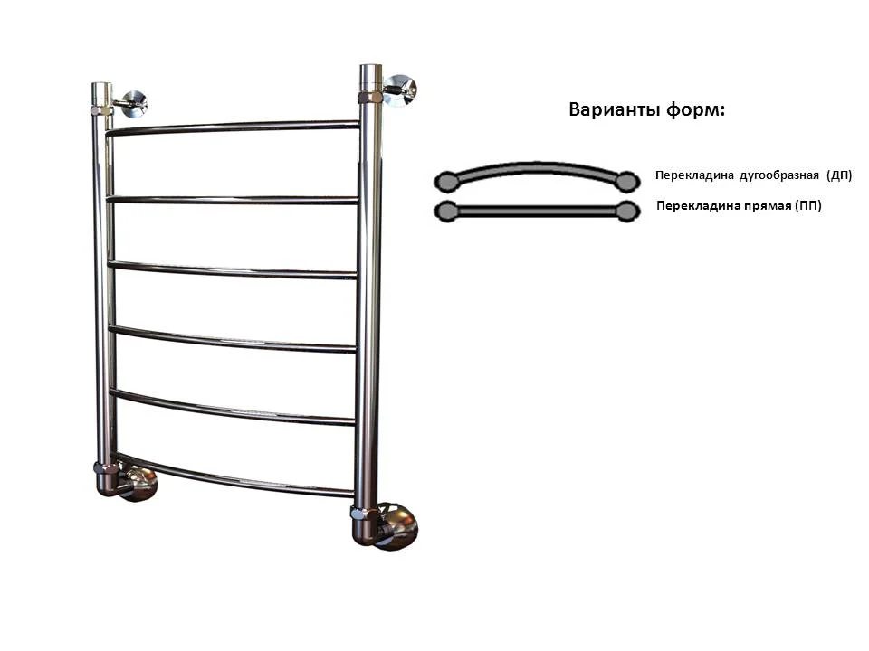 Полотенцесушитель Классика К-6 500х1000 1", 10 перекладин, ПП (боковое универсальное подключение) (400)