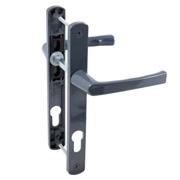 Ручка дверная на планке БУЛАТ РФ 85.25.01.7024 УРАЛ-М графит В2В м/о 85 "под пальчики" для узкопр