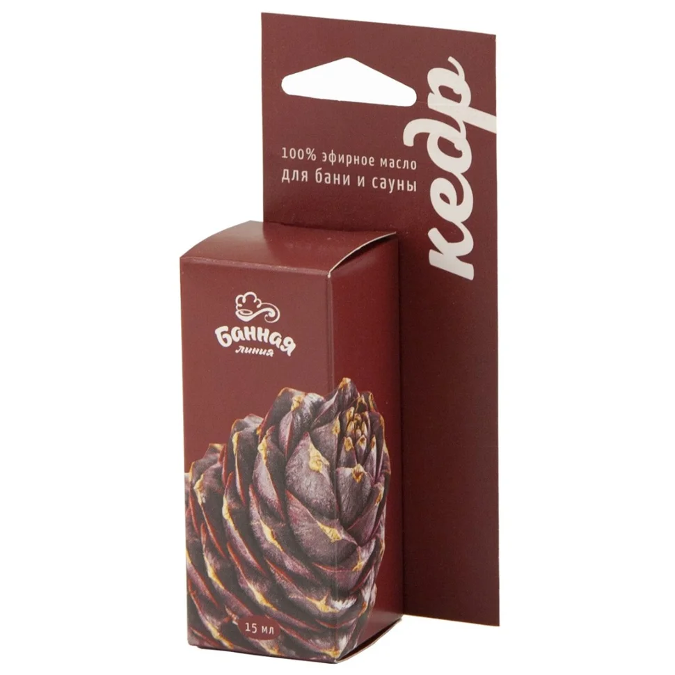 Масло эфирное "Кедр" 15мл, БАННАЯ ЛИНИЯ