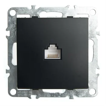 Розетка компьютерная 1-местная (механизм) СП Stekker Эрна RJ-45 (PST00-9107-03) черный