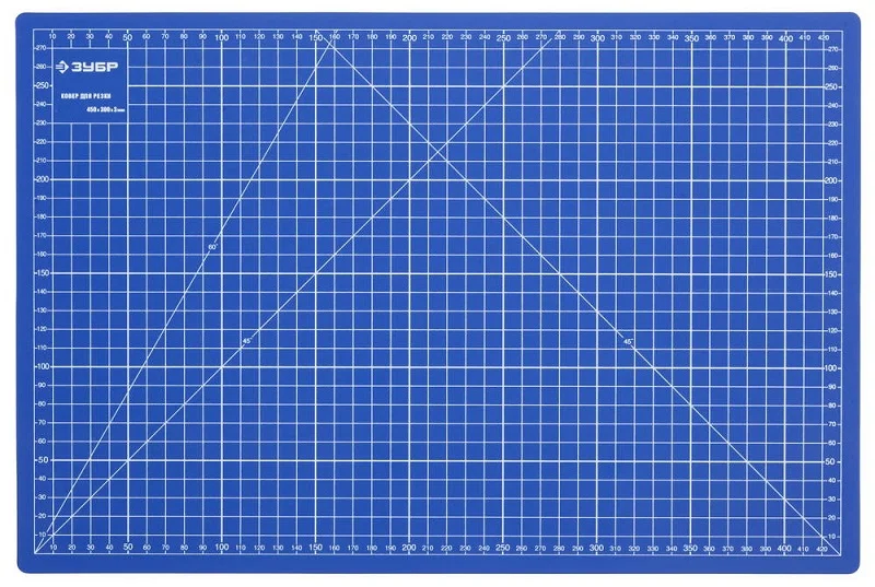 Коврик непрорезаемый ЗУБР "ЭКСПЕРТ", 450х300 мм, 3мм, цвет синий Коврик непрорезаемый ЗУБР "ЭКСПЕРТ", 450х300 мм, 3мм, цвет синий