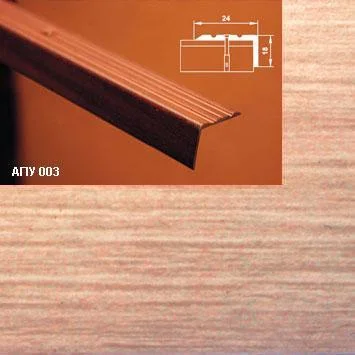 Порог АПУ 003 алюминиевый 2700*24*18 мм угловой (33 ясень)