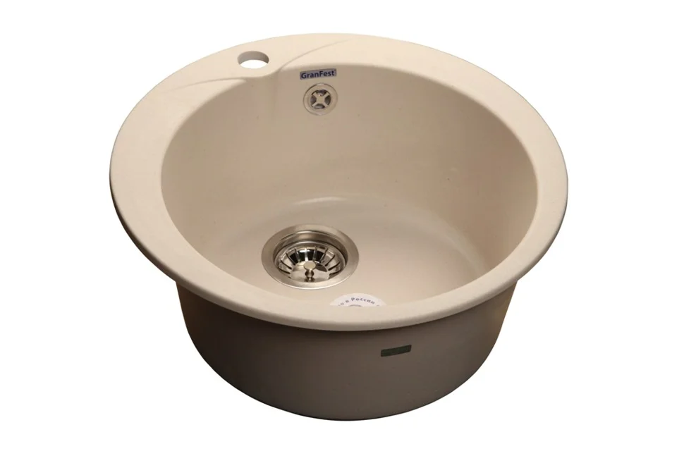 Мойка композитная GRANFEST Rondo d480 Белый круглая