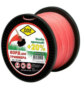 Леска на катушке 2,4мм 180м круг армированный, серый/красный,"Hard line", DDE Леска на катушке 2,4мм 180м круг армированный, серый/красный,"Hard line", DDE