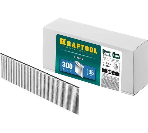 Гвозди Kraftool тип 300 (47/J/ F), 35 мм, калибр 18GA, 5000 шт