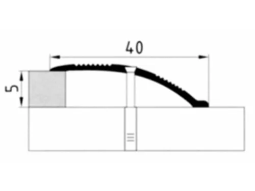 Порог АПС 005 алюминиевый 900*40*0-12 мм разноуровневый (42 дуб капучино)