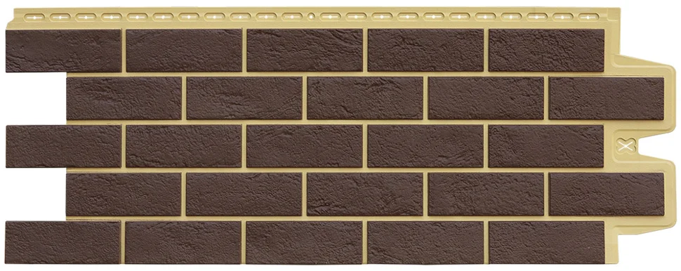 Панель цокольная Grandline Состаренный кирпич Design Plus каштан с песочным швом 995*0,39 м (S=0.388м2)