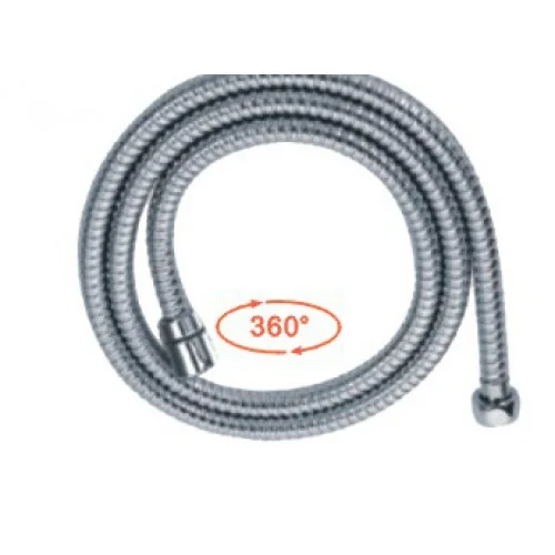 Шланг для душа HAIBA НВ43-2 имп (1/2") + имп (1/2") в двойной оплетке, хром, 2,0м