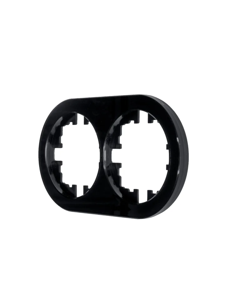 Рамка двухместная горизонтальная Lezard OSEN акриловая черная круглая Рамка двухместная горизонтальная Lezard OSEN акриловая черная круглая