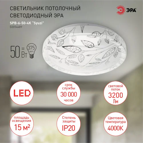Светильник светодиодный ЭРА 50Вт 4000K Syuzi SPB-6-50-4K