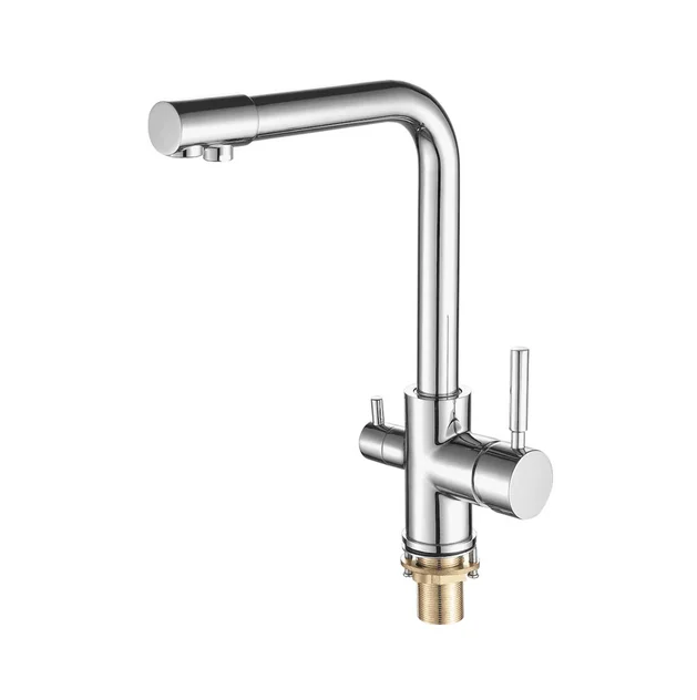 Смеситель FASHUN для кухни шаровый, с двойным выпуском воды для фильтра, материал латунь, хром, арт.A4352