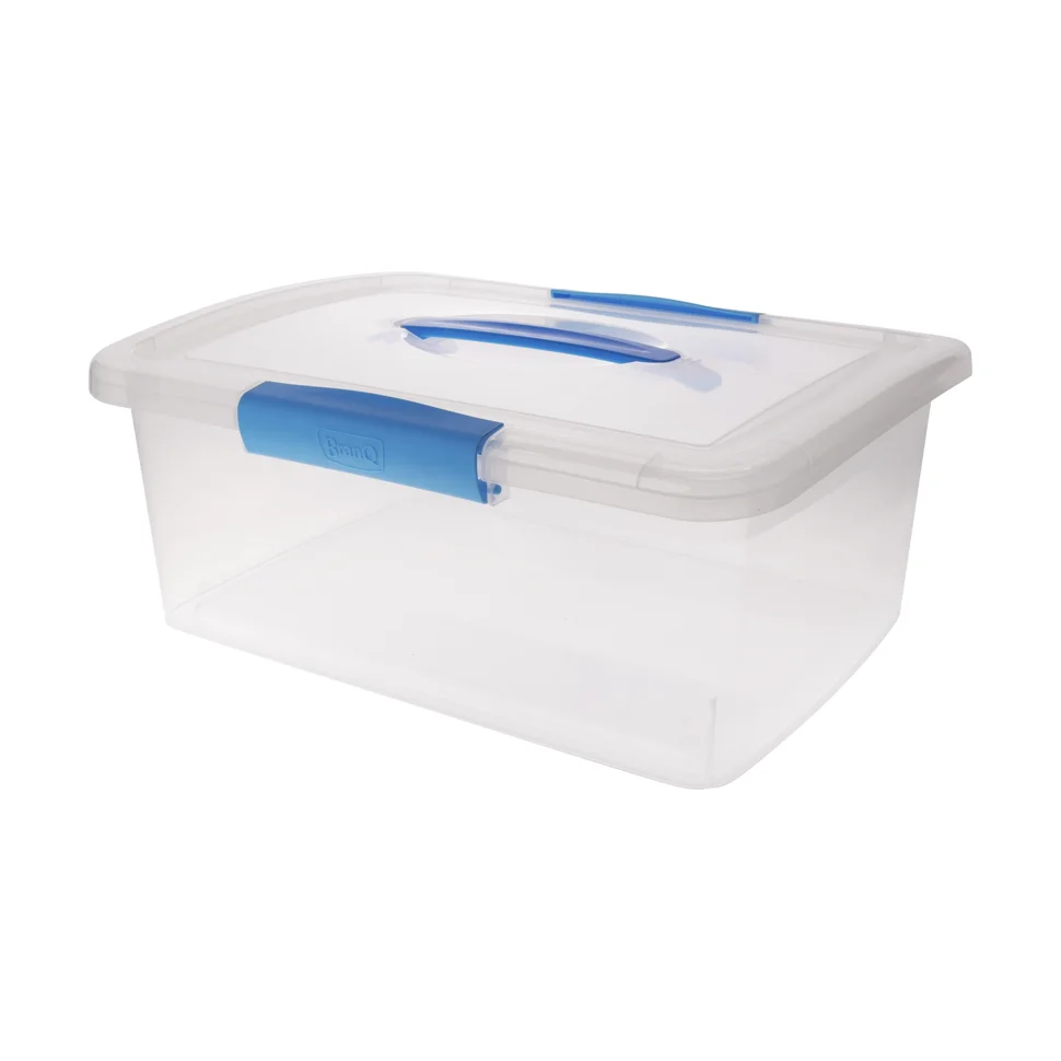 Ящик для хранения Laconic с защелками и ручкой 9 л небесный прозрачный Ящик для хранения Laconic с защелками и ручкой 9 л небесный прозрачный