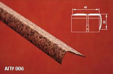 Порог АПУ 006 алюминиевый 1800*41*21 мм угловой наружный (03 шоколад)