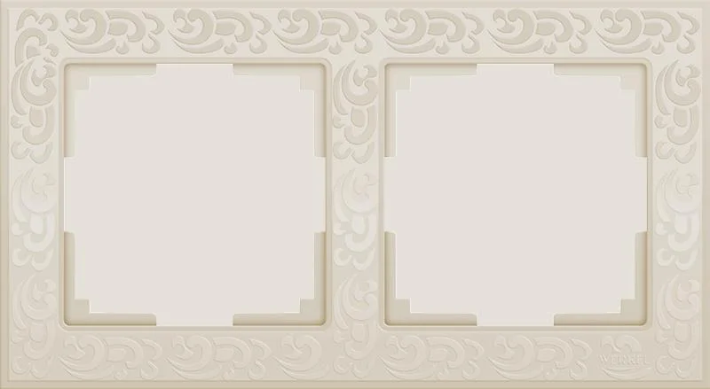 Рамка 2-местная Werkel Flock, слоновая кость, WL05-Frame-02-ivory*