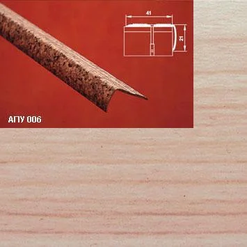 Порог АПУ 006 алюминиевый 1800*41*21 мм угловой наружный (28 клен)