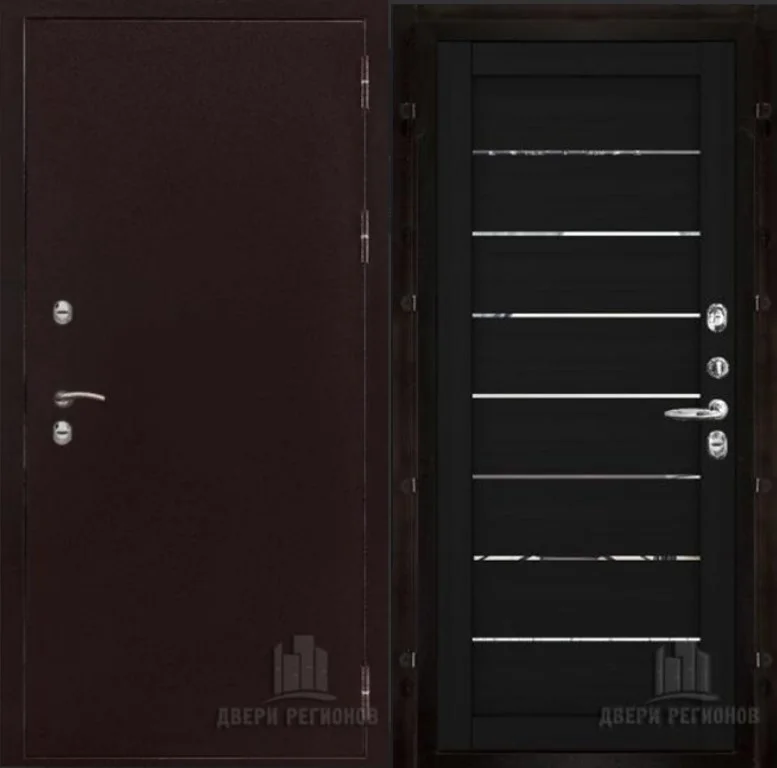 Дверь мет. REGIDOORS Термо3 888x2052 "Л"антик темное серебро/LIGHT 2125 шоко велюр