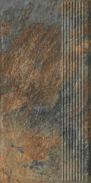 Ступень клинкерная Paradyz Ardis Rust прямая с насечками структурная 30x60