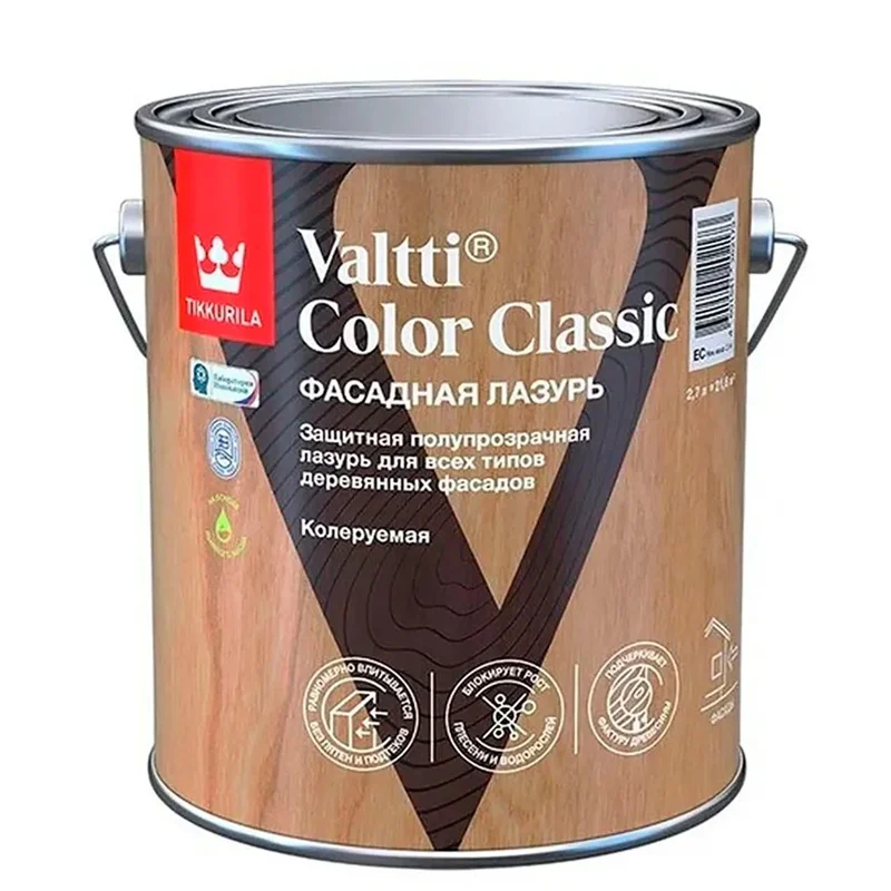Антисептик-лазурь Tikkurila VALTTI COLOR CLASSIC EC 2,7л бесцветный