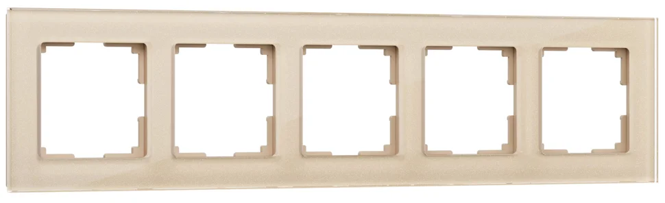 Рамка 5-местная Werkel Favorit, шампань, стекло, WL01-Frame-05