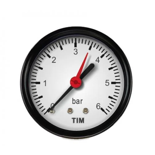 Манометр TIM аксиальный 6 бар, резьба 1/4" наружная