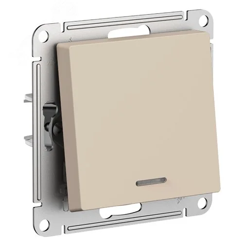 Механизм переключателя одноклавишный AtlasDesign (сх. 6а) 10AX с подсветкой песочн. SE ATN001263