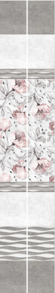 ПАННО ПВХ Милана Розовые цветы из 2-х панелей 0,25*2,7м цифровая печать UNIQUE Starline+ (в упаковке 6 панно)