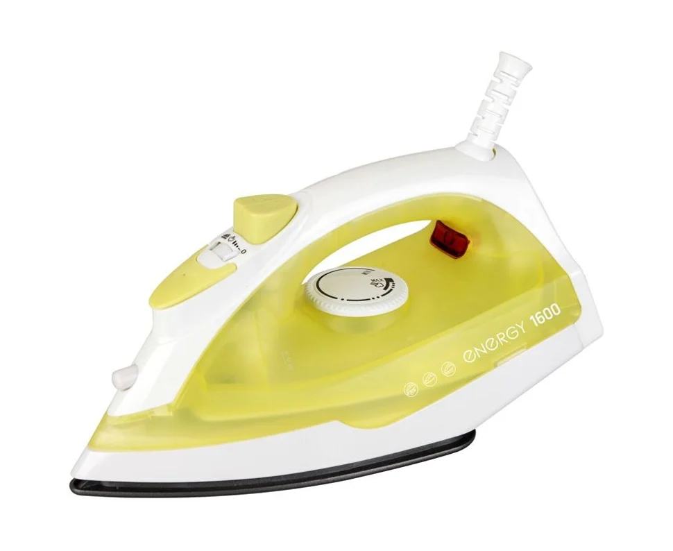 Утюг ENERGY EN-327 желтый (1600Вт, пар, спрей, пар.удар, самооч., тефлоновая подошва)