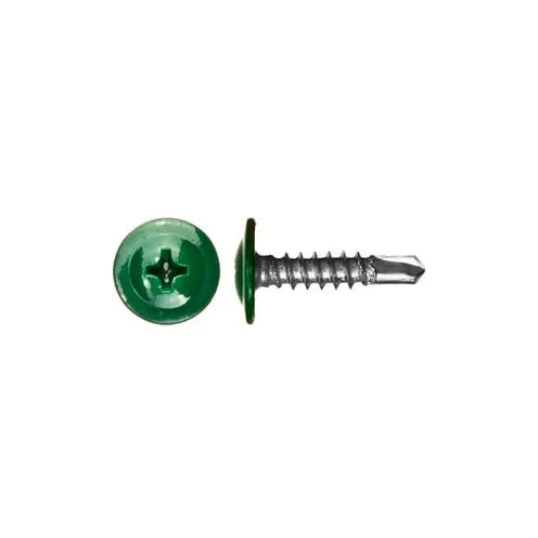 Саморезы с прессшайбой сверло 4,2х16 RAL 6005 (уп 1000шт)