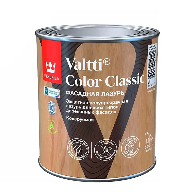 Антисептик-лазурь Tikkurila VALTTI COLOR CLASSIC EC 0,9л бесцветный