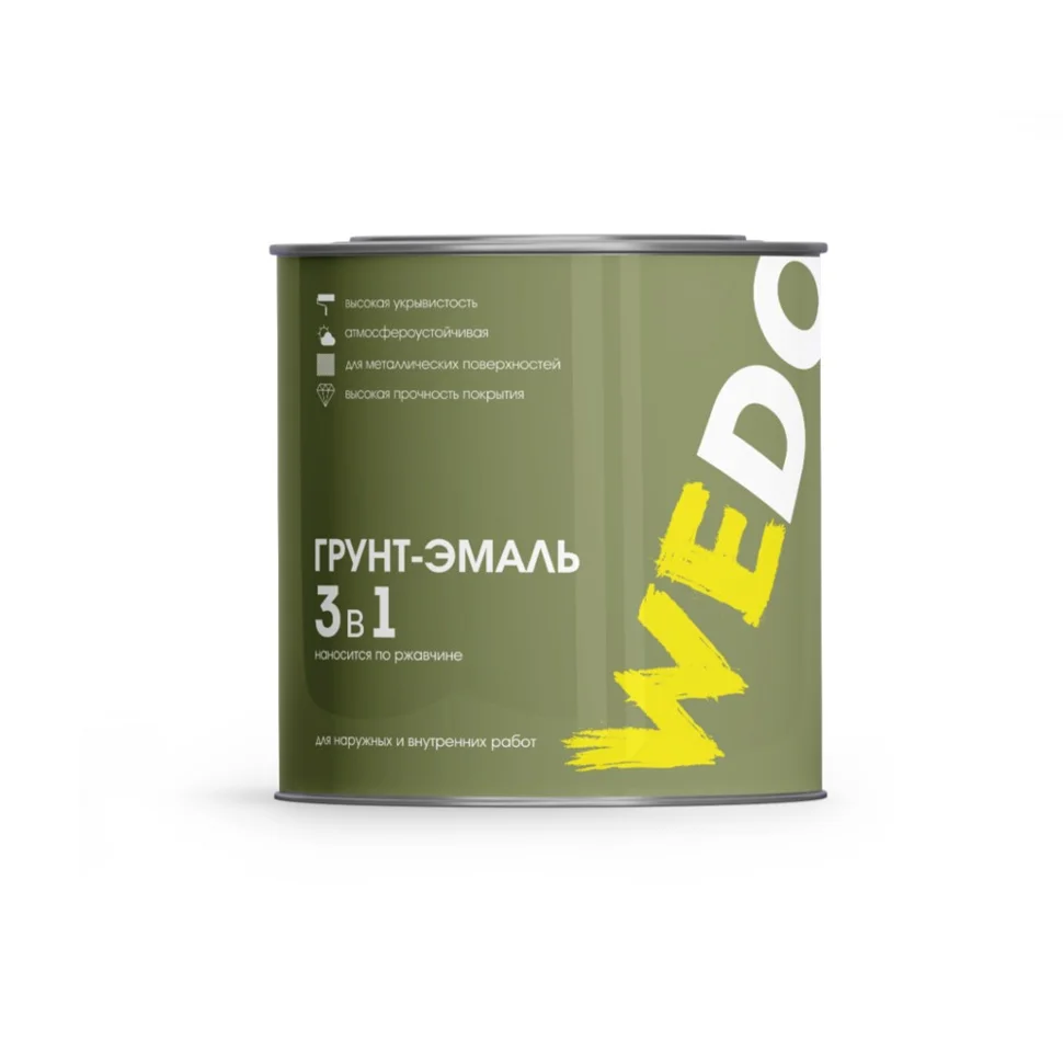 Грунт-эмаль по ржавчине 3 в 1 вишневая 5 кг WEDO