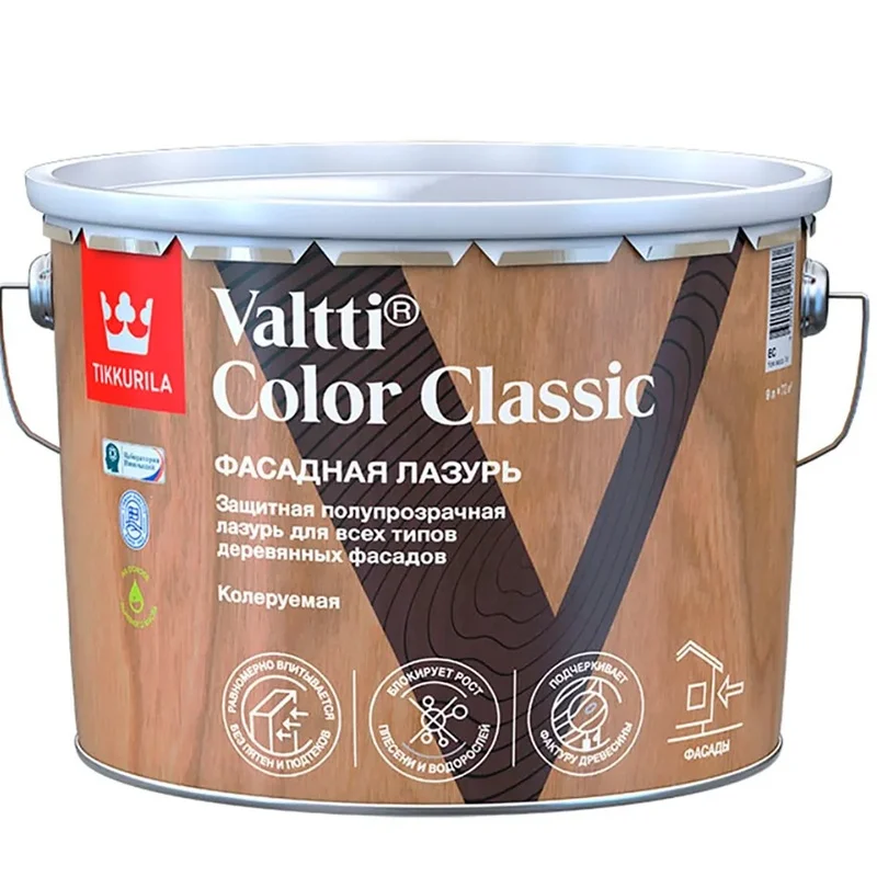 Антисептик-лазурь Tikkurila VALTTI COLOR CLASSIC EC 9л бесцветный