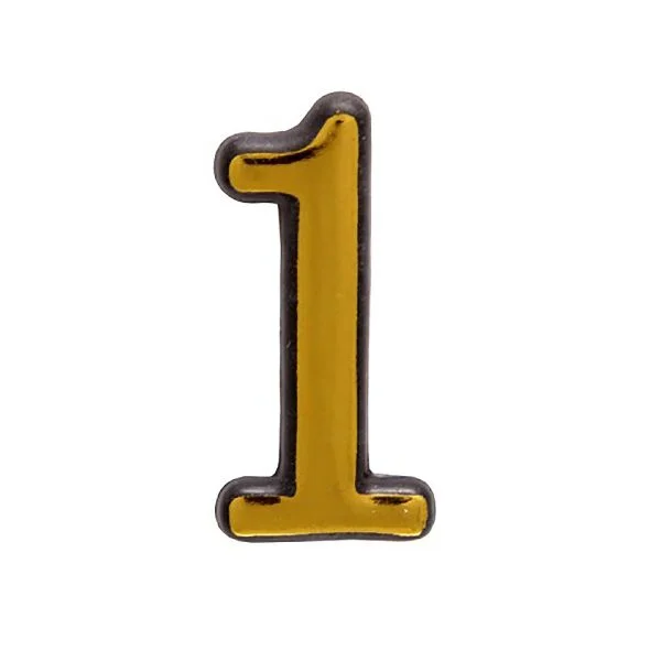 Цифра дверная АЛЛЮР пластик "1" золото