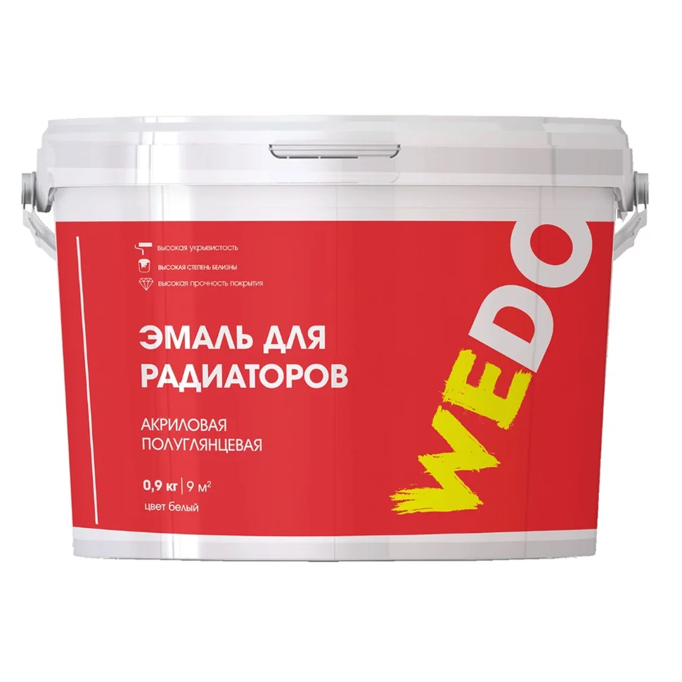 Эмаль для радиаторов акриловая полуглянцевая 0,9кг WEDO