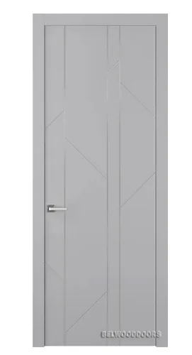 Дверь BELWOODDOORS "Флекс 1" глухая 70 (21-8) smart core эмаль светло - серый с молдингом хром