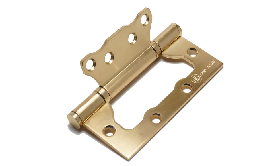 Петля накладная "БАБОЧКА" HANDLE DESIGN 100х75х2,5 матовое золото (2шт.)