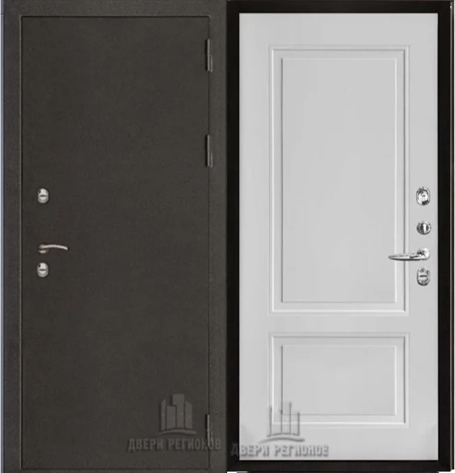 Дверь мет. REGIDOORS Термо3 888x2052 "Пр" антик темное серебро/Лана белый снег софт