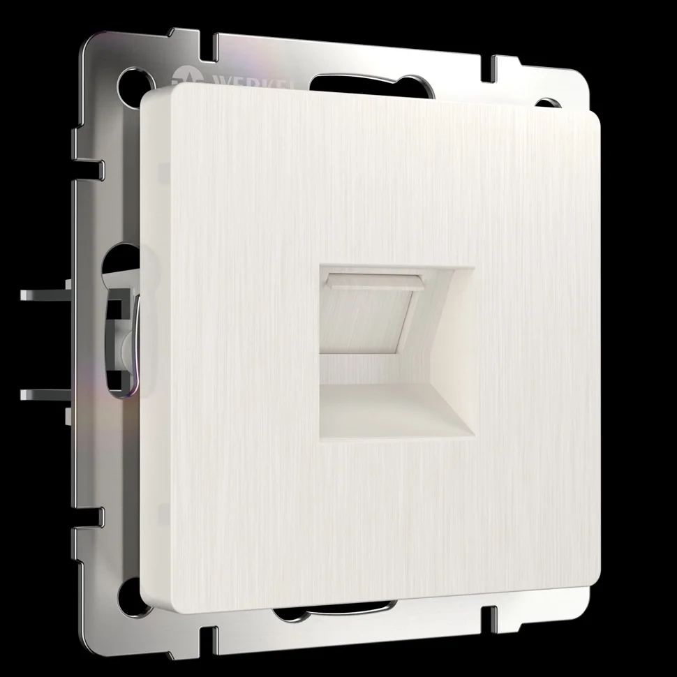 Розетка компьютерная 1-местная СП Werkel Ethernet, перламутровая рифленая (RJ-45), WL13-RJ-45 , W1181013