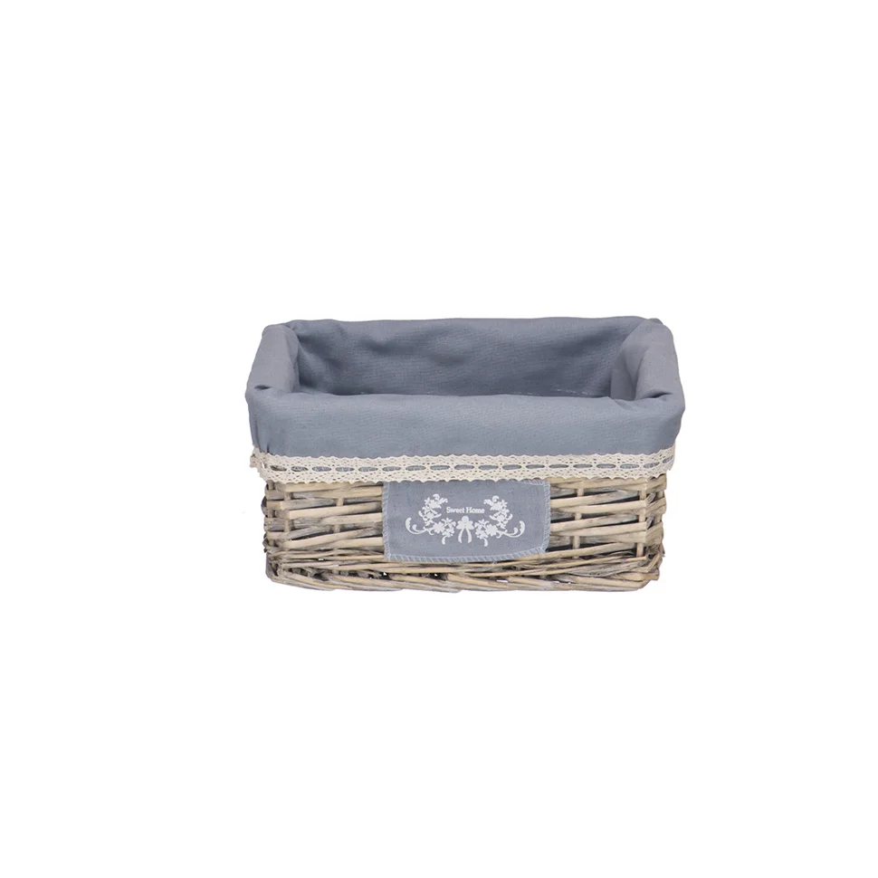 Корзина стеллажная прямоугольная высокая "Лён", 28L*19W*13H, серый