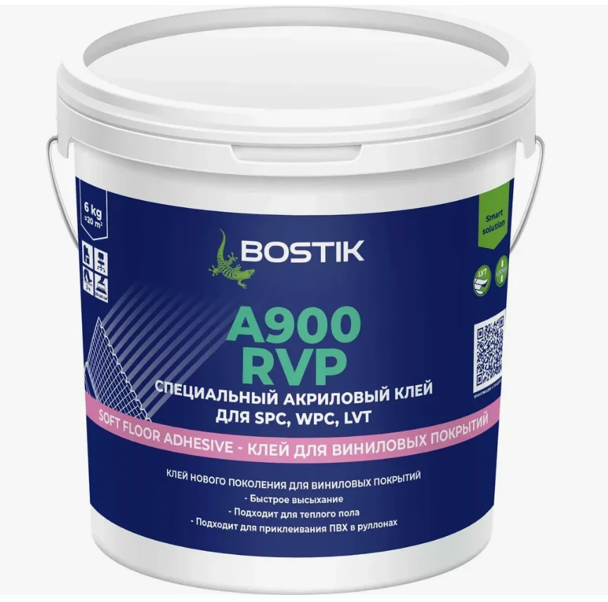 Клей акриловый для SPC, WPC, EPC, LVT|LVP Bostik A900 RVP 6кг