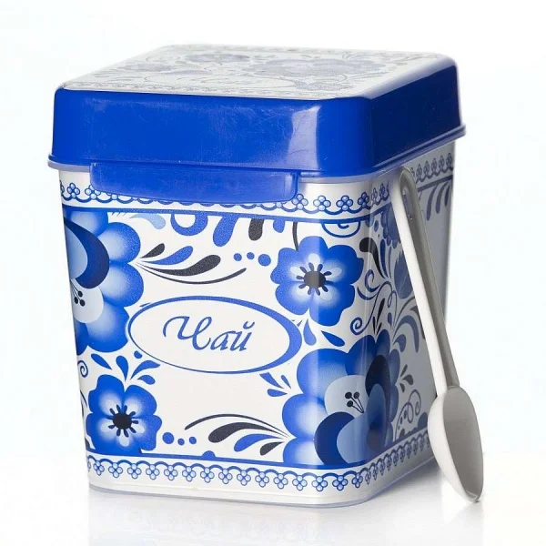 Банка для сыпучих продуктов 1,2л Флорель "Чай" с ложкой M4824 Банка для сыпучих продуктов 1,2л Флорель "Чай" с ложкой M4824