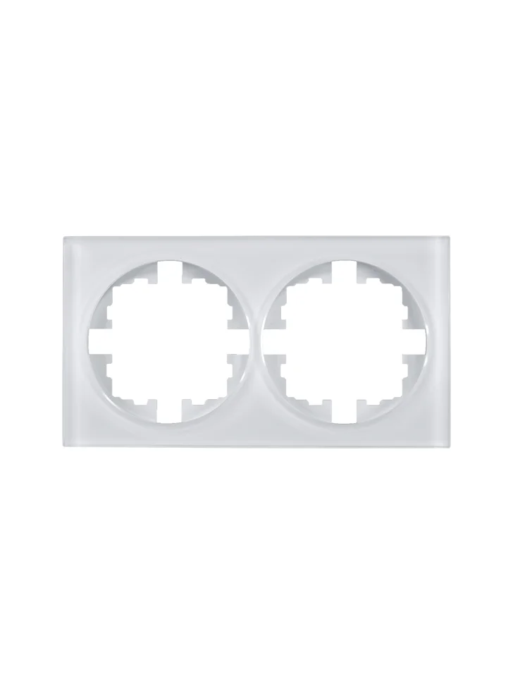 Рамка двухместная горизонтальная Lezard OSEN акриловая белая матовая Рамка двухместная горизонтальная Lezard OSEN акриловая белая матовая