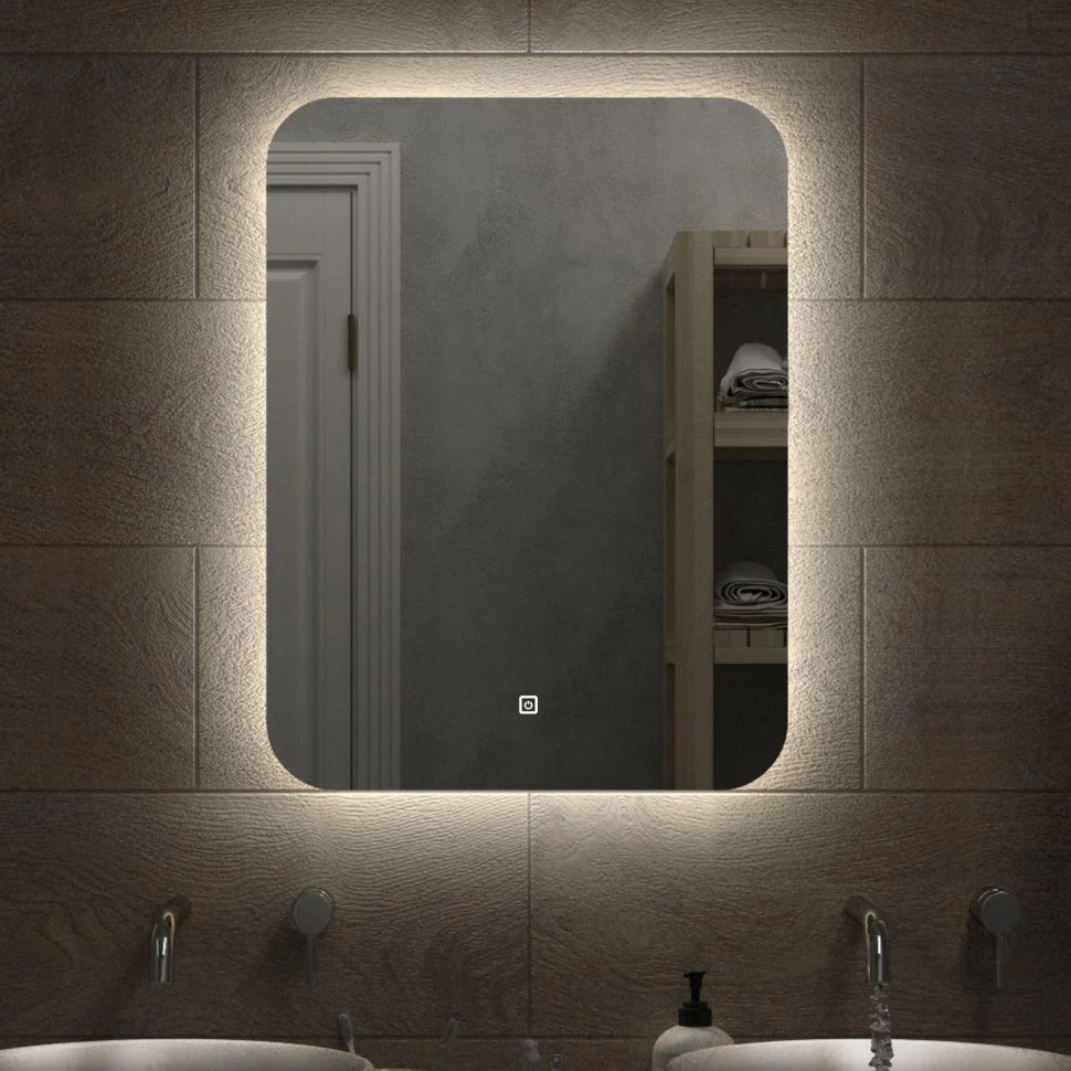 Зеркало САНАКС Drift Light 600 х 800 мм, сенсорное, с внутренней LED подсветкой, ореольное свечение, арт.45262