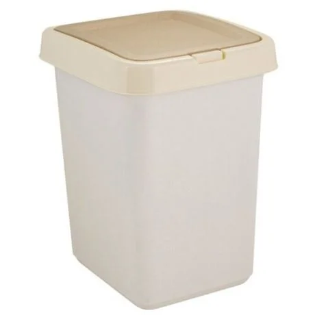 Ведро для мусора 25л с крышкой Push to Open "Квадра" (кофейный)