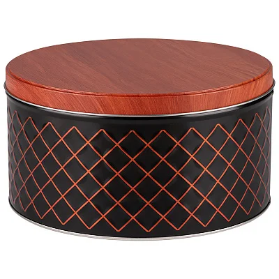 Банка жестяная MALLONY CLASSICO NERO для сыпучих продуктов, размер 19,8*10,5 см, круглая, с крышкой