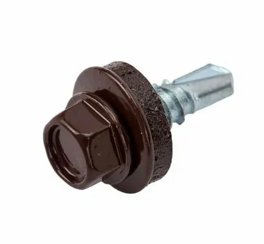 Саморез кровельный 4,8x19 сверло №2 (шоколад) RAL 8017 (уп 250шт) Bh